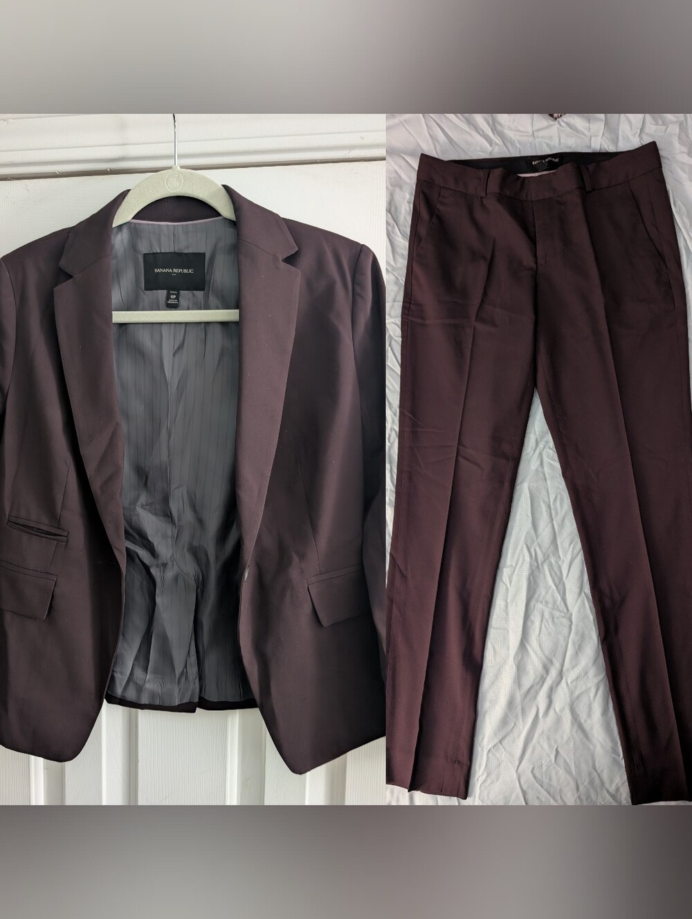 Banana Republic Women's Plum Blazer And Pant Suit